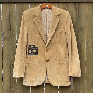 Corduroy Blazer Men’s 38R Screen Print Boombox